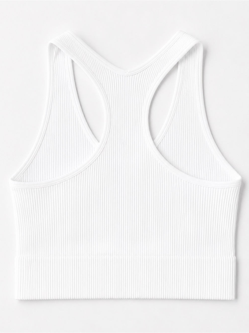 Zenana Ribbed Racerback Brami Crop Top – White | Size S/M | NWOT - Picture 2 of 3